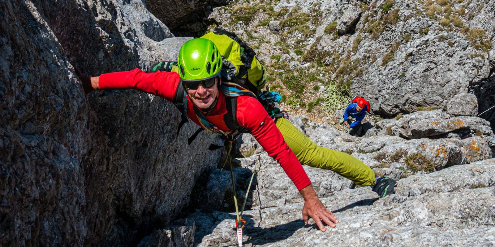 Kletterer im Vorstieg am Hochschab