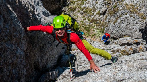 Kletterer im Vorstieg am Hochschab