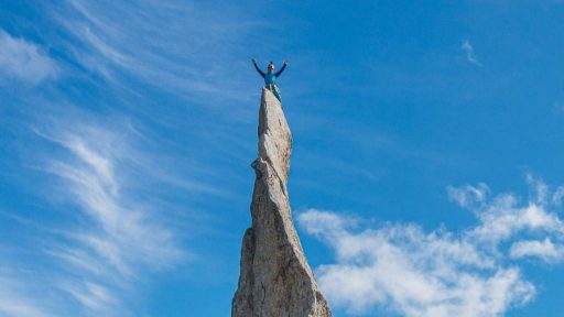 Auf Turm geklettert.