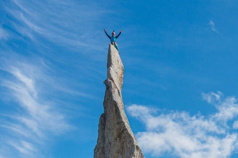 Auf Turm geklettert.