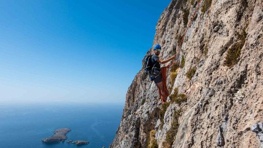 Mehrsseillängen-Klettern zur Sommerverlängerung auf Kalymnos.