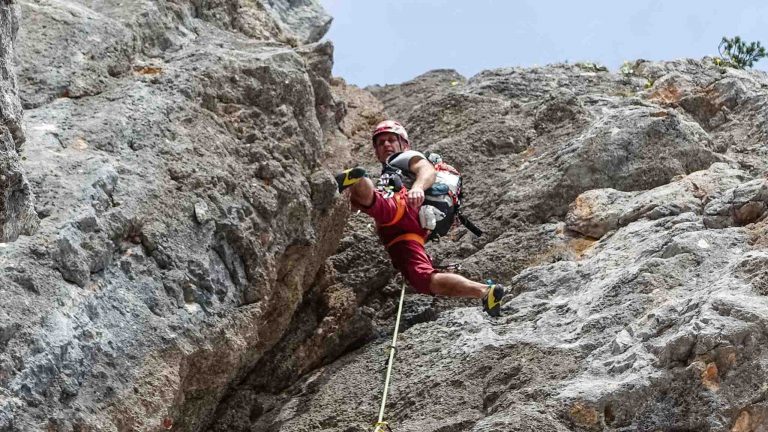 Stefan Stadler im Vorstieg.