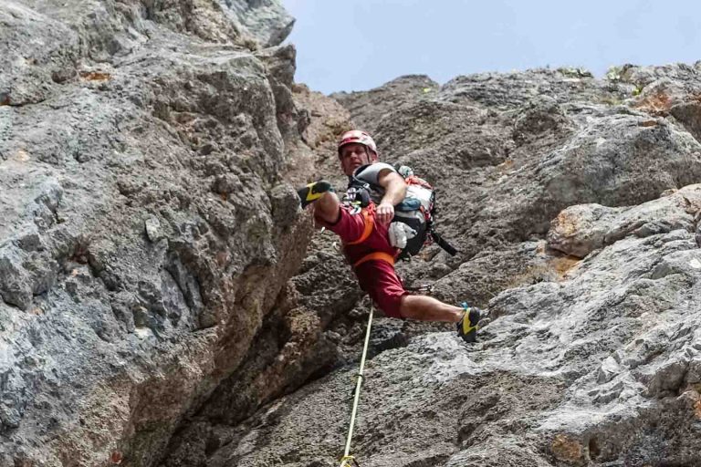 Stefan Stadler im Vorstieg.